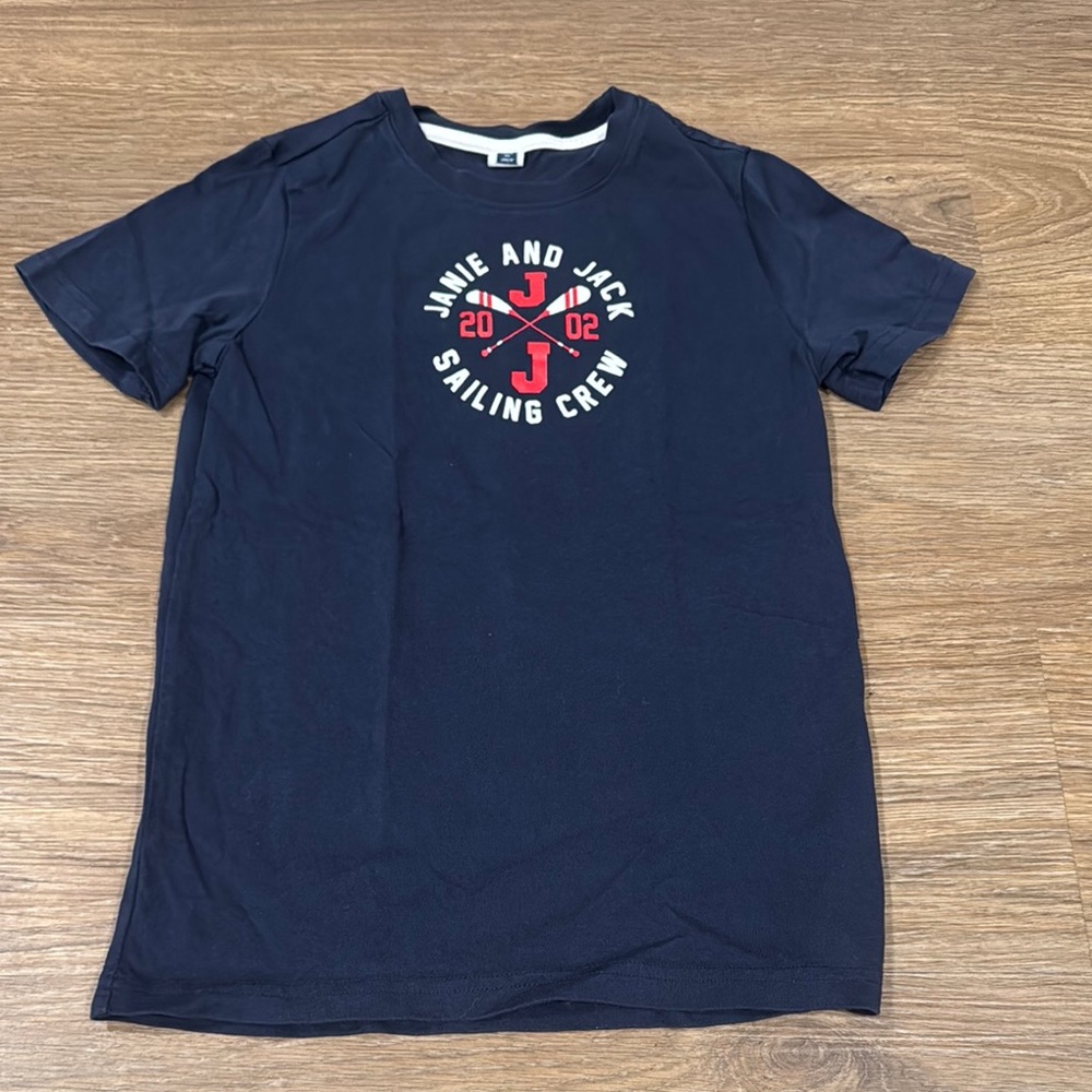 Janie and Jack Boys size 8 Navy Sailing Crew T-Shirt